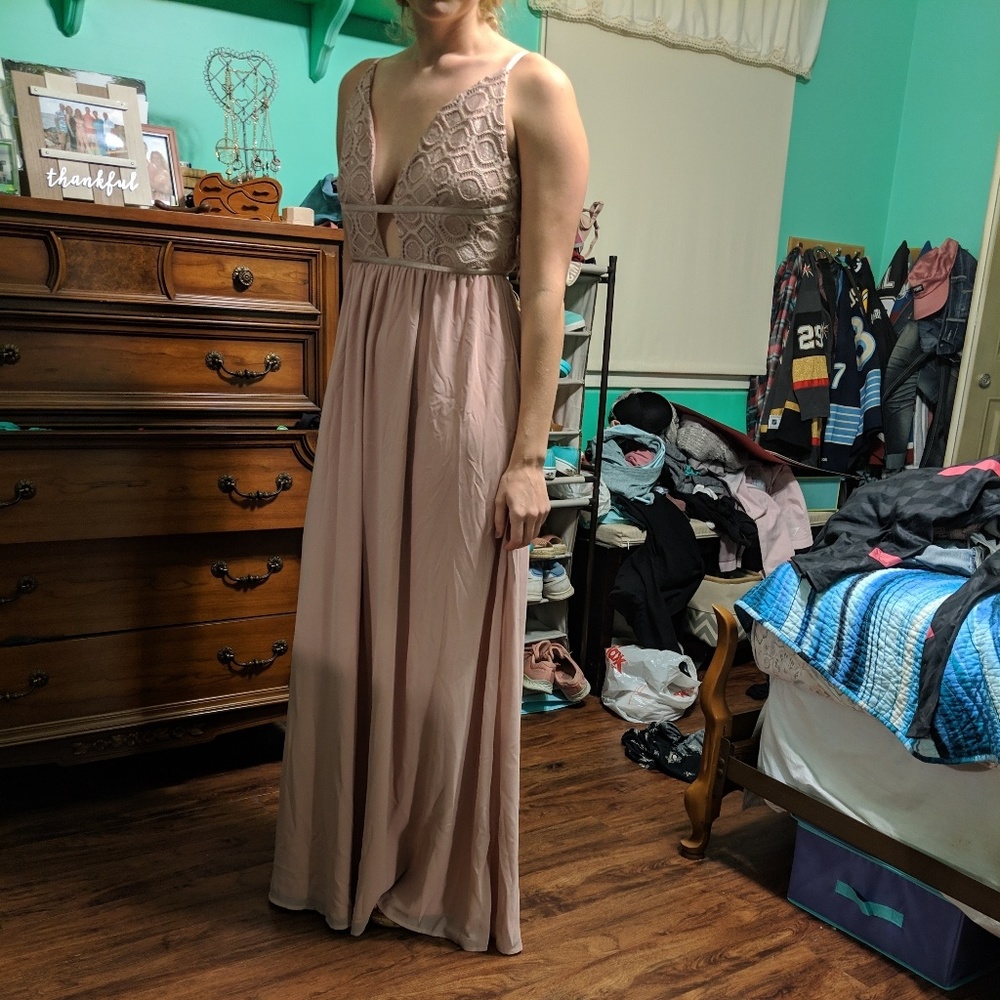 Maxi blush pink dress